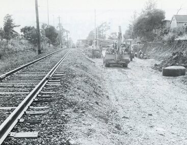 Photograph, Duplication of the five-kilometre section of railway line between Ringwood and Croydon in 1983