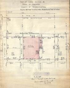 Document, 1926 Land Survey drawing of the area surrounding 1-5 City Road, Ringwood