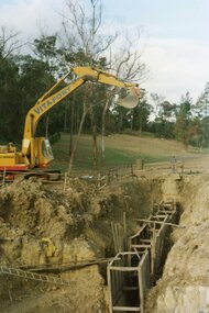 Photograph, Kubis Estate, North Ringwood on 16 June 1978. The Kato lifts a bucket out of the trench
