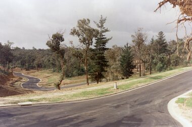 Photograph, Kubis Estate, North Ringwood in April 1978. View east up Kubis Drive from Jenkin Close past the foot of Werac Drive