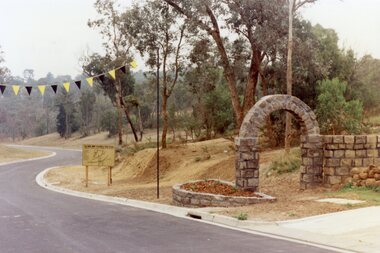 Photograph, Werac Drive, North Ringwood, entrance to Bel-Air Country Club in April 1978