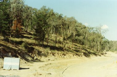 Photograph, Looking east up the gully over the intersection of Werac and Kubis Drives, North Ringwood, in February 1978