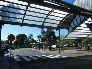 Photograph, Covered walkway at 171 Maroondah Highway, between Melbourne Street and earlier Eastland complex, in 2008. Now demolished for new Eastland expansion