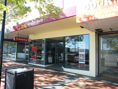 Photograph, Civic Place, Ringwood  in 2008, near the corner of Ringwood Street. Showing Bendigo Bank