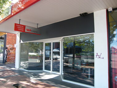 Photograph, Civic Place, Ringwood  in 2008, near the corner of Ringwood Street. Showing Westpac Bank's Financial Serices Centre