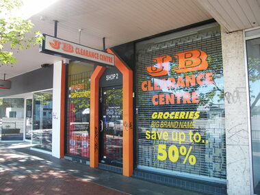Photograph, Civic Place, Ringwood  in 2008, near the corner of Ringwood Street. Showing JB Clearance Centre