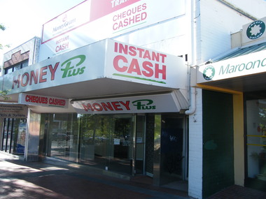 Photograph, Civic Mall joining from Melbourne Street over to former Adelaide Street, Ringwood in 2008, showing Money Plus