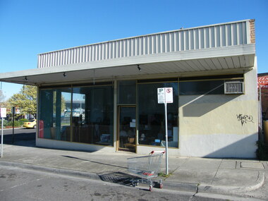 Photograph, Some shops on Railway Place, near the corner of Maroondah Highway. South-west end of Railway Place