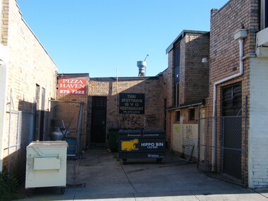 Photograph, Access lane on Railway Place, near the corner of Maroondah Highway. South-west end of Railway Place