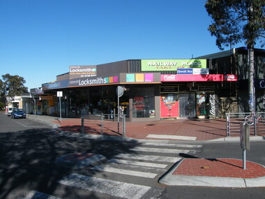 Photograph, South-east corner of Railway Place. Showing Statewide Locksmiths and Railway Place Take-away Cafe
