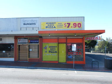 Photograph, Johnny Boys Pizza on Railway Place, near the corner of Maroondah Highway. West end of Railway Place