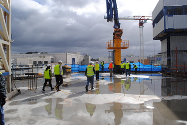 Photograph, Probuild tour of Stage 5 building of Eastland, Ringwood in 2015. Showing upper storey structures