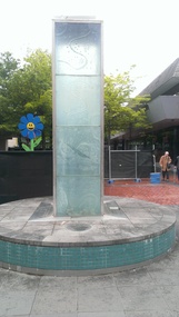 Photograph, Water feature in Melbourne Street, Ringwood. Contruction work beginning at the Ringwood Railway Station and Stage 5 of Eastland circa 2014