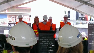 Photograph, Officially opening of Stage 5 of Eastland circa 2014, with Maroondah City Council Mayor Nora Lamont