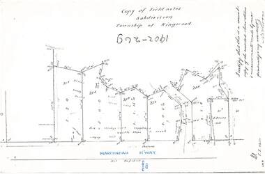 Document - Copy of Lands Department Field Notes - Subdivision Township of Ringwood, Victoria, Field Notes 1902/269 - Part of O.P. R72D surveyed in 1902