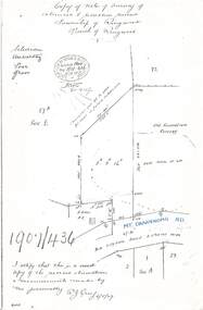 Document - Copy of Lands Department Field Notes - Survey of Extension to Recreation Reserve, Township of Ringwood, Victoria, Field Notes 1907/436 - Part of O.P. R72D Surveyed 6.8.1907