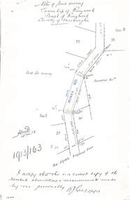 Document - Copy of Lands Department Field Notes - Township of Ringwood, Victoria, Field Notes 1913/163 - Part of O.P. R72D surveyed April 1913
