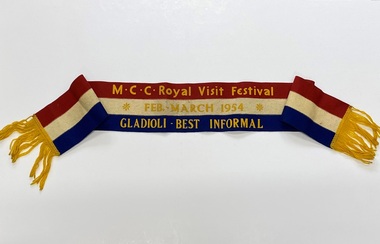 Award, Ribbon M.C.C. Royal Visit Festival - Gladioli best informal. 1954