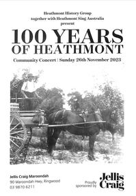 Programme - Community Concert, 100 Years of Heathmont, 2023