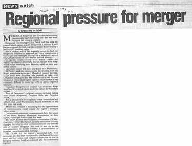 Newspaper, Scrapbook Clipping, Library Collection, Ringwood, Victoria, `