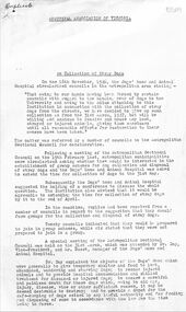 Letter, 1946 letter from Municipal Association of Victoria stating that stray dogs will not be sent to universities but Dog's Home and Animal Hospital