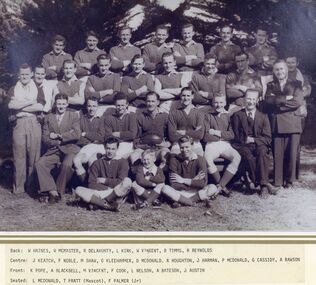 Photograph, East Ringwood Football Club (ERFC) 1952 Seniors