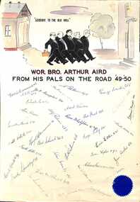 Memorabilia, "Goodbye to the Old Hall" - Collection of Masonic Degrees and Correspondence maintained by Aird family of Ringwood, Victoria