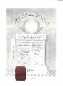 Certificate, Enrolment Certificate, Box Hill Chapter No.51 - Collection of Masonic Degrees and Correspondence maintained by Aird family of Ringwood, Victoria
