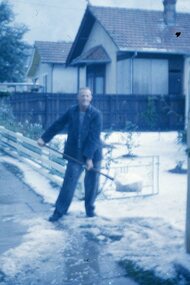 Photograph, Hail storm in Warrandyte Road, Ringwood late 1950s