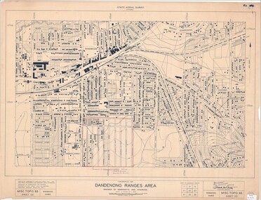 Map - State Aerial Survey, Dandenong Ranges Area, Parishes of Warrandyte and Ringwood - 1956