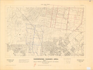 Map - State Aerial Survey, Dandenong Ranges Area, Parts of Parishes of Nunawading, Warrandyte and Ringwood - 1956