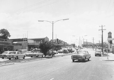 Photograph, Maroondah Highway West, Ringwood- 1973. Easterly view towards the clock tower