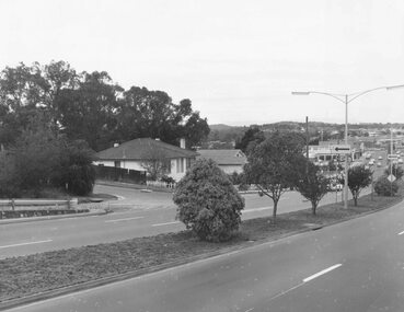 Photograph, Maroondah Highway West, Ringwood- 1969. Looking east from Heatherdale Road