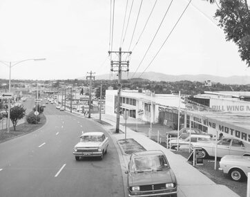 Photograph, Maroondah Highway West, Ringwood- 1969. Looking east from Heatherdale Road