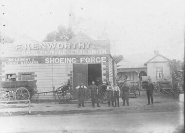 Photograph, Maroondah Highway West, Ringwood- c1924. Kenworthy Coach Builder & General Smith