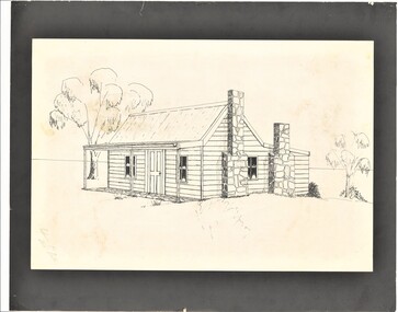 Drawing - Artist's Impression, Ringwood Lake Reserve Replica Miners Cottage Project - 1983