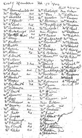 Document, List showing CWA Ringwood Branch Foundation members on 13th February 1946