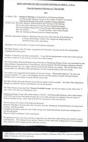 Document, CWA Eastern Foothills Group history from creation in 2001