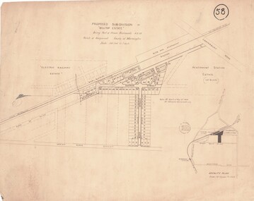 Map, Proposed Subdivision - Hilltop Estate, Heathmont, Victoria - circa 1925