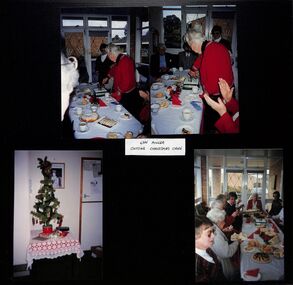 Photograph, Ringwood CWA Christmas, Win Miller cutting Christmas Cake