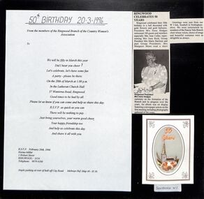 Mixed media, Ringwood CWA's 50th Birthday celebration in 1996