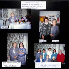Photograph, Ringwood CWA AGM and presentation of Life Membership to Irene Hodges in 1997