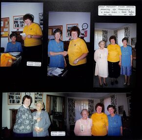 Photograph, Ringwood CWA Group President, Vivien Harding, presenting Life Memberships to Aileen Lourie and Irene Hodges in December and October 1997 respectively