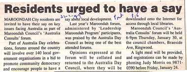 Newspaper, Scrapbook Clipping, Library Collection, Ringwood, Victoria, `