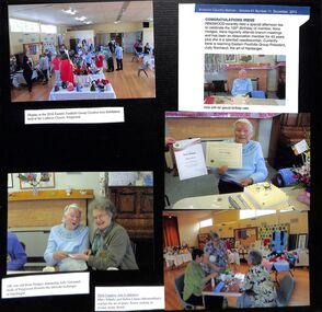 Photograph, Ringwood CWA celebrate 100th birthday of member Irene Hodges in 2015 and craft display in 2016