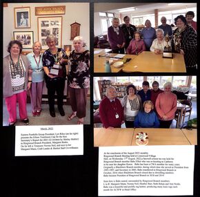 Document, Ringwood CWA Branch meetings at Lionswood in March and August 2022