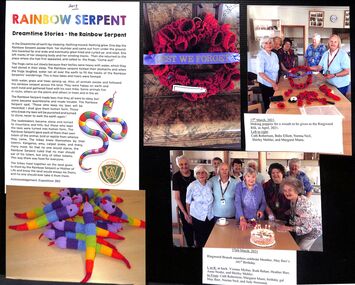 Mixed media, Ringwood CWA members making poppies and May Barr's 101st birthday in March 2021