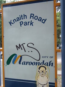 Photograph, Knaith Road Park, Ringwood East, sign in January 2007