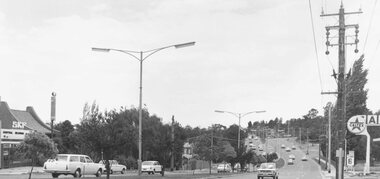 Photograph, Maroondah Highway East, Ringwood- 1971. Looking east towards Mt Dandenong Road