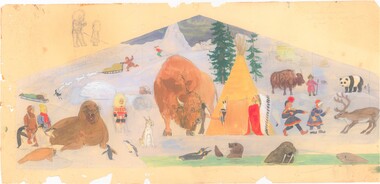 Artwork, other - Two Proposed Mural Paintings, Heathmont Pre School Centre - 1952